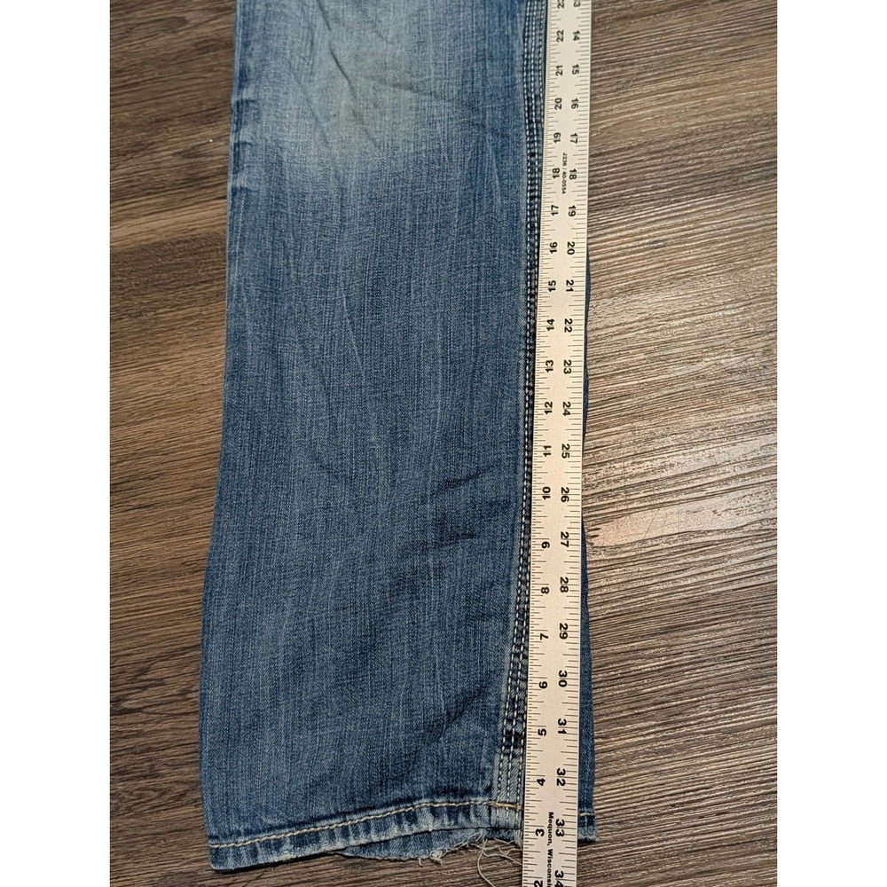 BKE Aiden Straight Leg Jeans Mens 30x34 Medium Wash Distressed Embroidered Y2K - Picture 2 of 8